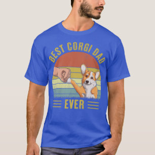 T-shirt Mens Vintage Meilleur Corgi Papa Jamais Fist Bump