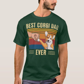T-shirt Mens Vintage Meilleur Corgi Papa Jamais Fist Bump 