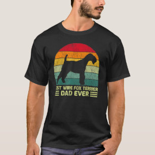 T-shirt Mens Vintage Meilleur Fil Fox Terrier Papa Jamais