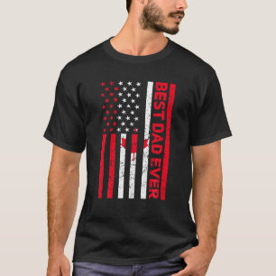 T-shirt Mens Vintage Meilleur papa Jamais Canada Drapeau A