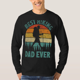 T-shirt Mens Vintage Meilleur Randonnée Papa Jamais Fête d