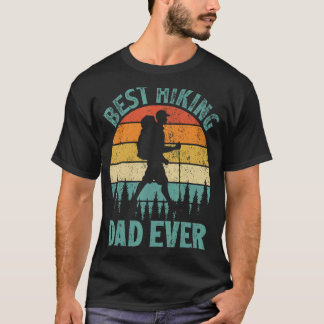 T-shirt Mens Vintage Meilleur Randonnée Papa Jamais Fête d