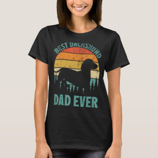 T-shirt Mens Vintage Meilleure Dachshund Papa Jamais Fête