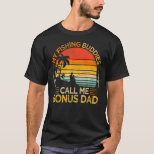 T-shirt Mens Vintage Mes amis de pêche Appelez Bonus Papa 