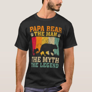 T-shirt Mens Vintage Papa Bear The Man Myth Legend Bear Pa