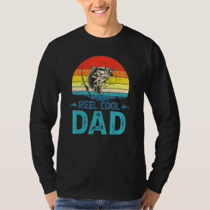 T-shirt Mens Vintage Pêche bobine Cool Papa Papa Papa Papa