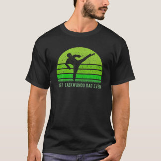 T-shirt Mens Vintage Retro Best Taekwondo Papa Jamais Drôl