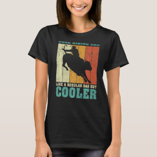 T-shirt Mens Vintage Retro Bull Riding Papa Comme Un Régul