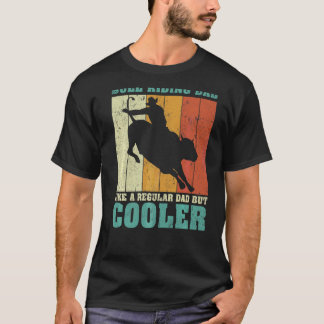 T-shirt Mens Vintage Retro Bull Riding Papa Comme Un Régul