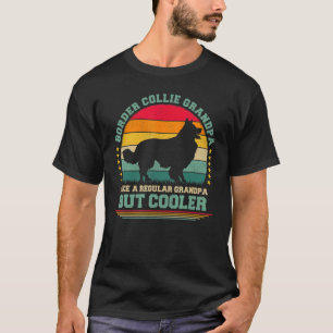 T-shirt Mens Vintage Retro Chien Bordure Collie Grand-père