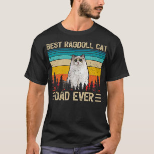 T-shirt Mens Vintage Retro Funny Meilleur Ragdoll Chat Pap