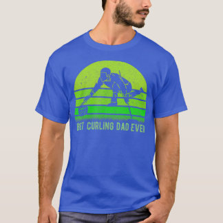 T-shirt Mens Vintage Retro Meilleur Curling Papa Jamais Dr