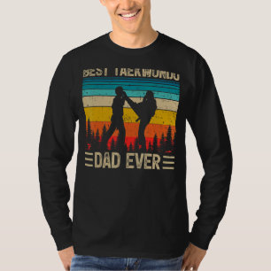 T-shirt Mens Vintage Rétro Meilleur Taekwondo Papa Jamais