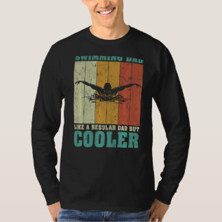 T-shirt Mens Vintage Rétro Nager Papa Comme Un Papa Réguli