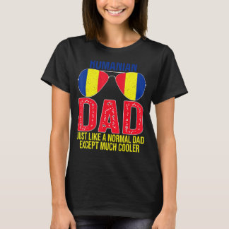 T-shirt Mens Vintage Roumain Papa Roumanie Drapeau Lunette
