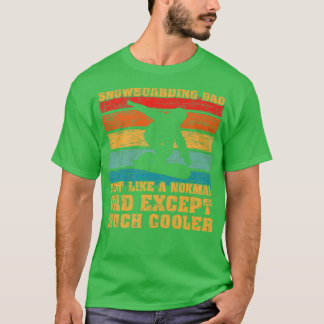 T-shirt Mens Vintage Snowboard Papa Comme Un Papa Régulier