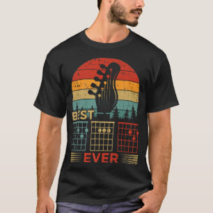 T-shirt Mens Vintage Style Guitare Chord Meilleure Guitare
