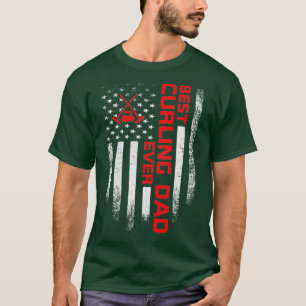 T-shirt Mens Vintage USA American Drapeau Best Curling Pap