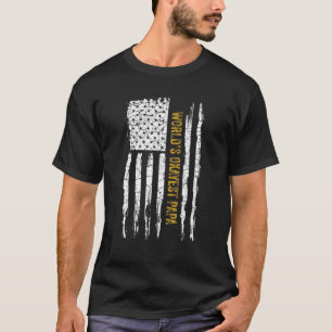 T-shirt Mens Vintage USA American Flag World's Okayest Pap