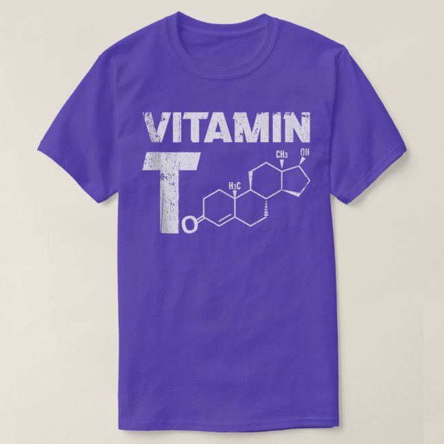 T-shirt Mens Vitamin T Testosteron Bodybuilding Gym Fitnes (Design devant)