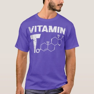 T-shirt Mens Vitamin T Testosteron Bodybuilding Gym Fitnes