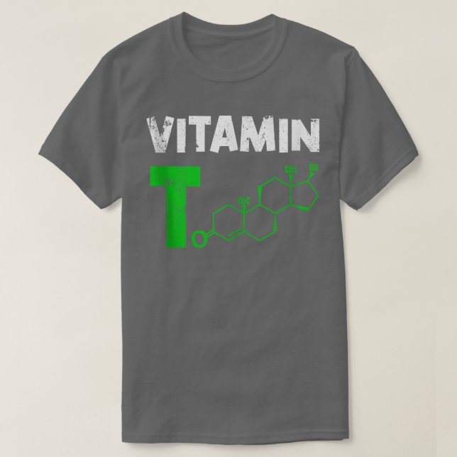 T-shirt Mens Vitamin T Testosteron Bodybuilding Gym Fitnes (Design devant)