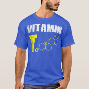 T-shirt Mens Vitamin T Testosteron Bodybuilding Gym Fitnes
