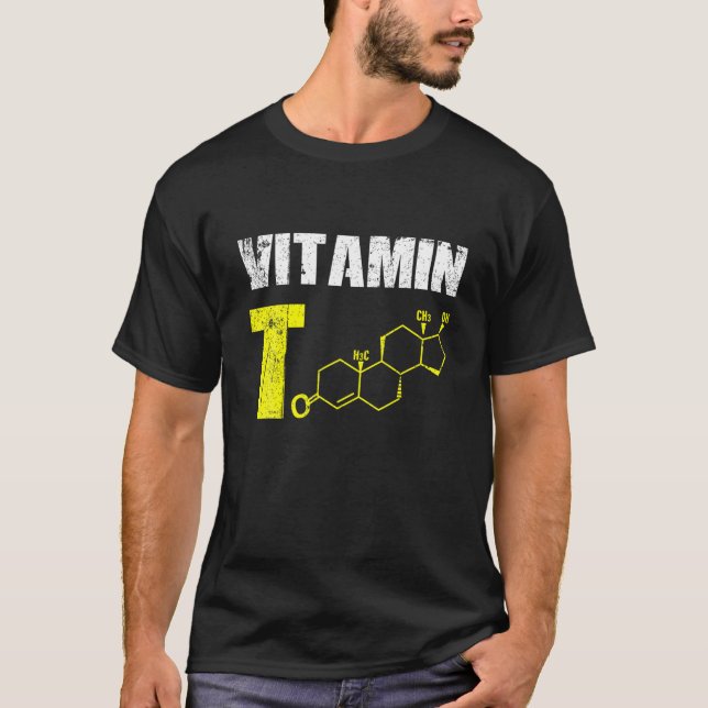 T-shirt Mens vitamine T testostérone Bodybuilding Gym Fitn (Devant)