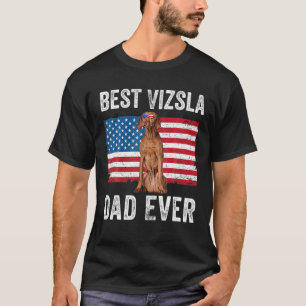 T-shirt Mens Vizsla Papa Drapeau Américain Vizsla Amoureu