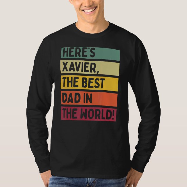 T-shirt Mens Voici Xavier Le meilleur papa du monde Fathe (Devant)