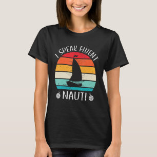 T-shirt Mens Voilier Je Parle Fluent Nauti Capitaine de vo