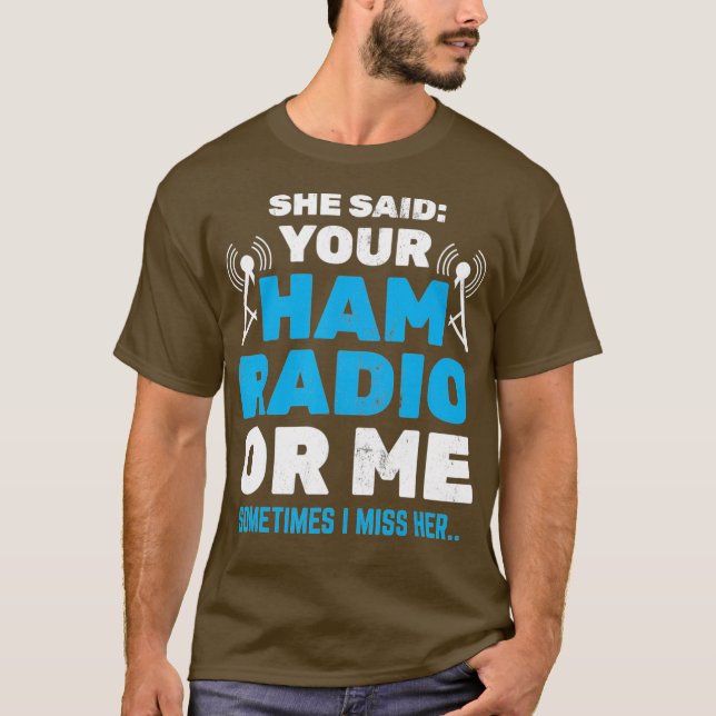 T-shirt Mens Votre Radio Ham Ou Me Morse Code Opérateur (Devant)