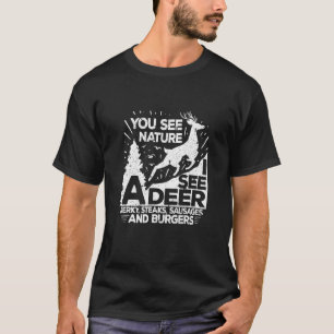T-shirt Mens Vous Pouvez Voir La Nature Je Vois Un Cerf Ch