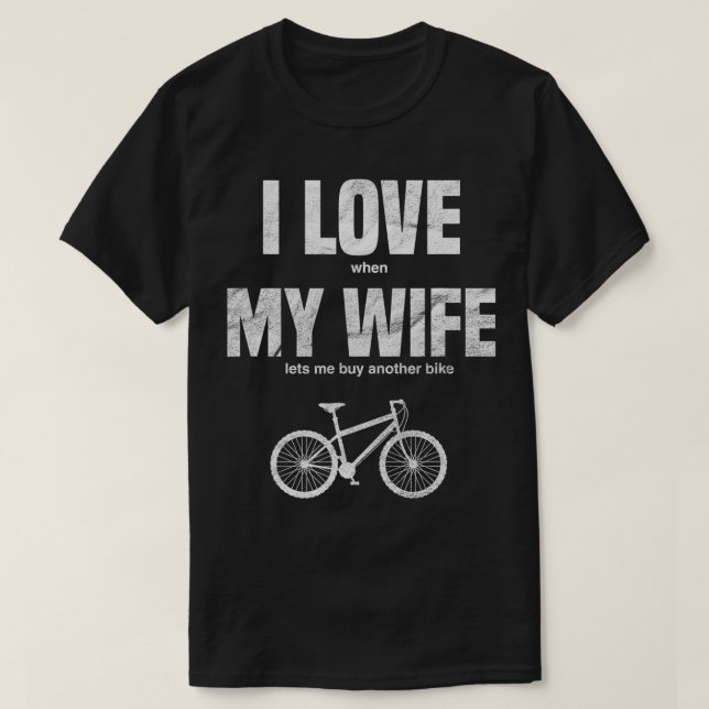 T-shirt Mens VTT J'Aime Quand Ma Femme Me Laisse Acheter (Design devant)