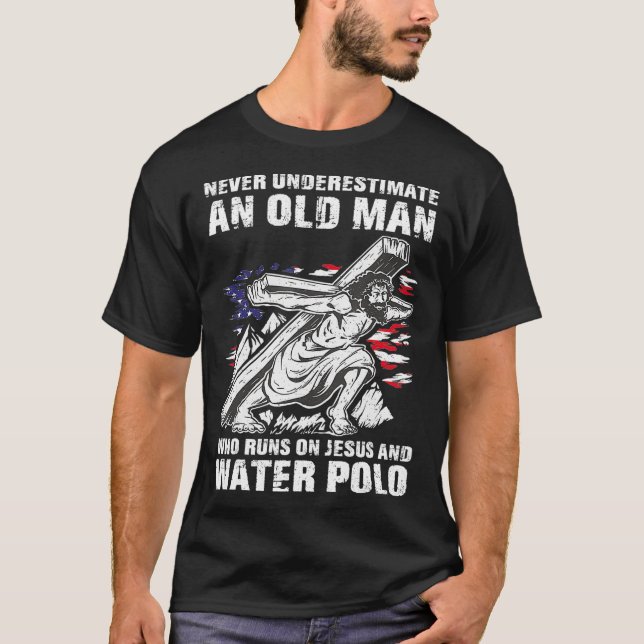 T-shirt Mens Water Polo Papa Christian Polo Player Grandpa (Devant)