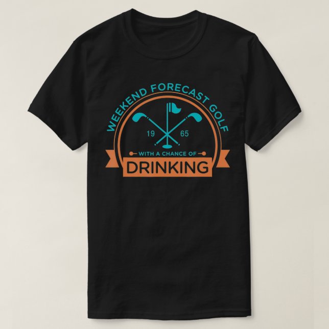 T-shirt Mens Weekend prévision Golf avec une chance de Dri (Design devant)