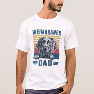 T-shirt Mens Weimaraner Papa Père Retro Weimaraner Cadeaux
