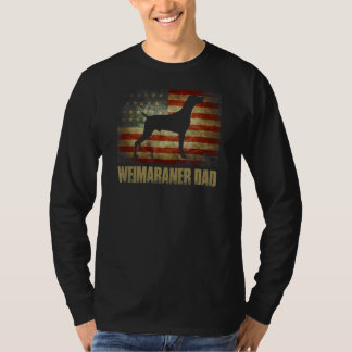 T-shirt Mens Weimaraner Papa Vintage Américain Drapeau Pat
