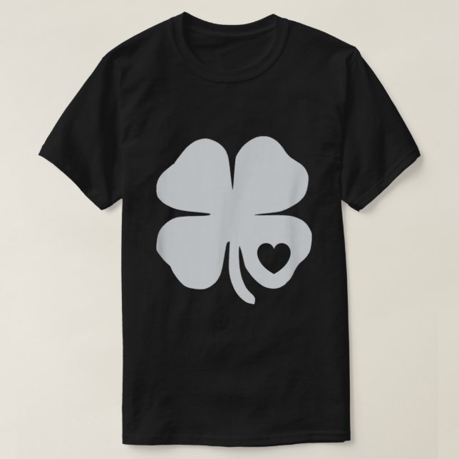 T-shirt Mens White Shamrock Heart irlandais Jour de la Sai (Design devant)