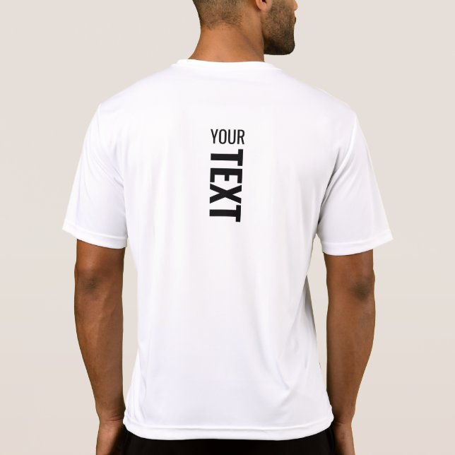 T-shirt Mens White Sport Modèle Modern Back Imprimer (Dos)