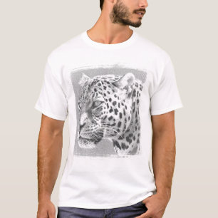 T-shirt Mens White T Shirts Leopard Head Élégant Moderne