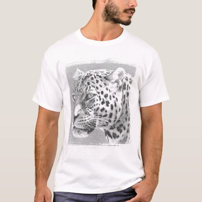 T-shirt Mens White T Shirts Leopard Head Élégant Moderne (Devant)