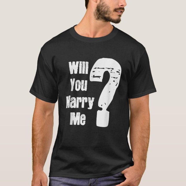 T-shirt Mens Will You Marry Me Mariage Proposition (Devant)