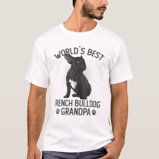 T-shirt Mens World´S Best French Bulldog Grandpa Funny Fre