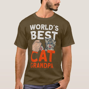 T-shirt Mens Worlds Best Cat Grandpa Cute Cat