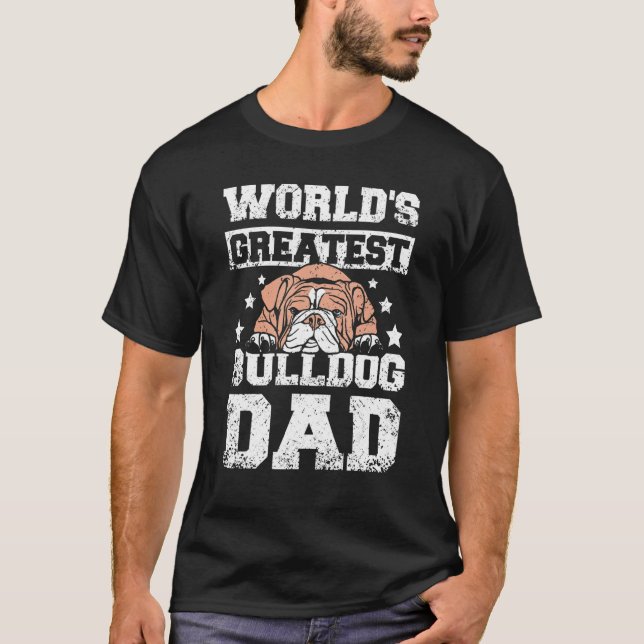 T-shirt Mens World's greatest english bulldog dad (Devant)