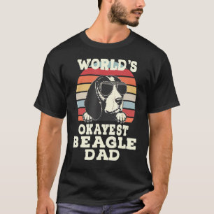 T-shirt Mens Worlds Okayest Beagle Papa jamais rétro Vinta