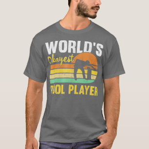 T-shirt Mens Worlds Okayest Pool Player Retro Funny Billia