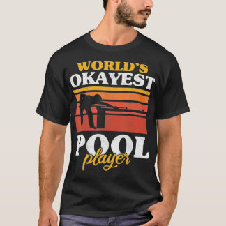T-shirt Mens World's Okayest Pool Player Snooker Retro Fun