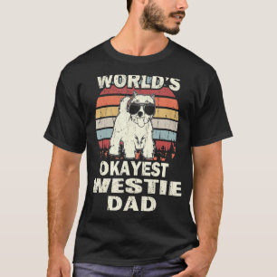 T-shirt Mens Worlds Okayest Westie Papa Vintage Retro